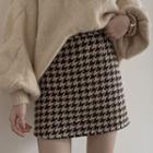 Houndsstooth A-line Skirt / Sweater