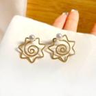 Star Sterling Silver Ear Stud 1 Pair - Gold - One Size
