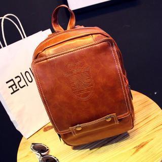 Embossed Faux Leather Backpack