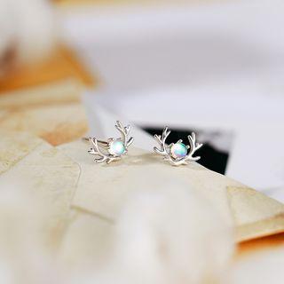 Deer Stud Earring 1 Pair - Stud Earrings - Silver - One Size