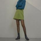 Vivid Woolen A-line Miniskirt