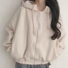 Drop-shoulder Zipped Hoodie