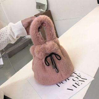 Plain Furry Bucket Bag