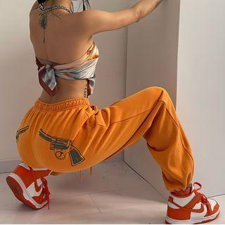 Gun Print High-waist Sweatpants