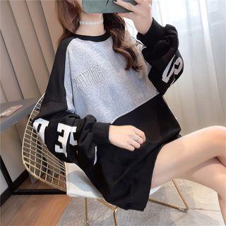 Long-sleeve Embroidered Lettering Sweatshirt