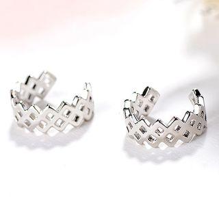Geometric Ear Cuff 1 Pair - White Gold - One Size