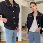 Collared Buttoned Blouson Jacket