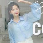 Long-sleeve Sheer Crop Shirt