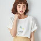 Short-sleeve Rabbit Printed T-shirt Off-white - One Size