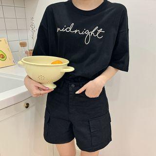 Midnight Letter Embroidery T-shirt