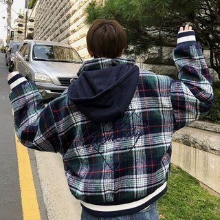 Plaid Padded Hooded Jacket