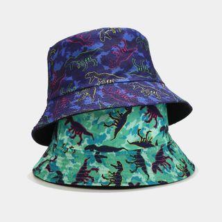 Reversible Cartoon Dinosaur Print Bucket Hat