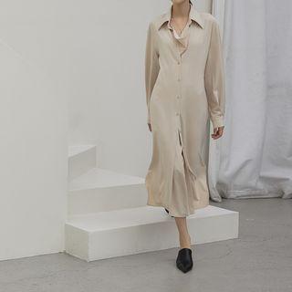 Multi-way Draped Maxi Shirtdress
