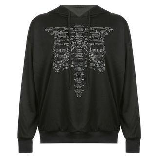 Skeleton Rhinestone Hoodie