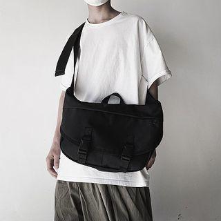 Buckled Canvas Crossbody Bag Black - One Size
