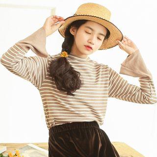 Striped Bell-sleeve Knit Top