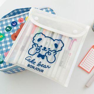 Bear Print Pvc Document Bag As Shown In Figure - One Size