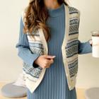Plus Size Nordic Pattern Woolen Vest