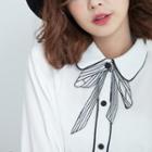 Bow Embroidered Shirt Off-white - One Size
