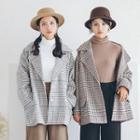 Double-buttoned Plaid Woolen Coat