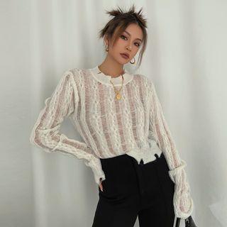 Distressed Light Knit Top In 5 Colors