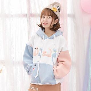 Color Block Thick Hoodie