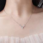 Letter V Necklace Necklace - Silver - One Size