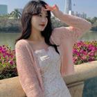 Long-sleeve Cut Out Knit Cardigan