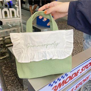 Letter Embroidered Lunch Bag