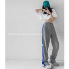 Colorblock Drawstring Loose Dress Pants