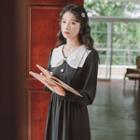 Two-tone Puff Sleeve Dress