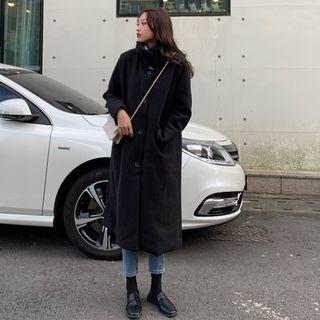 Buttoned Long Coat As Shown In Figure - One Size