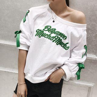 Letter Bow 3/4-sleeve Top