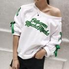 Letter Bow 3/4-sleeve Top