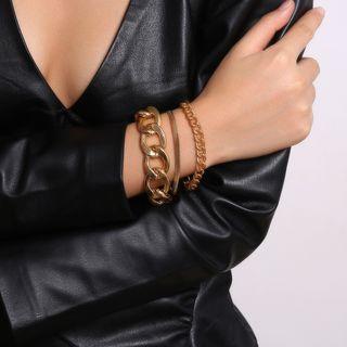 Set Of 3: Bracelet 0490 - Set Of 3 - Gold - One Size