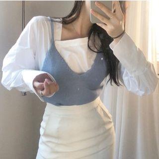 Plain Blouse / Knit Cami Top