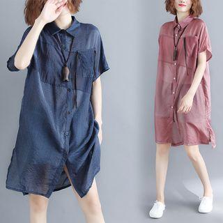 Short-sleeve Light Shirt Dress