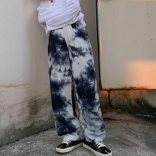 Tie-dye Print Drawstring-cuff Pants