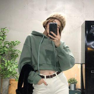 Brush Fleece-lined Cropped Hoodie