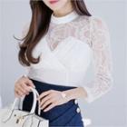Laced-panel Zip-back Blouse
