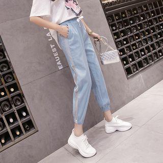 Mesh Panel Drawstring Pants