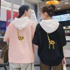 Couple Matching Elbow-sleeve Giraffe Print Hoodie