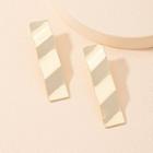 Wavy Rectangle Alloy Earring 1 Pair - Gold - One Size