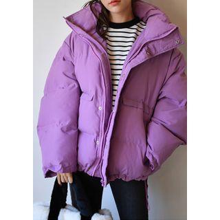 Funnel-neck Drawstring-hem Puffer Jacket