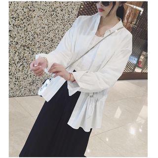 Drawstring Long-sleeve Blouse