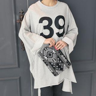 Number Print Dip-back T-shirt Dress