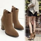 Pointy Toe Block Heel Short Boots