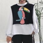 Set: Toucan Applique Vest + Pullover