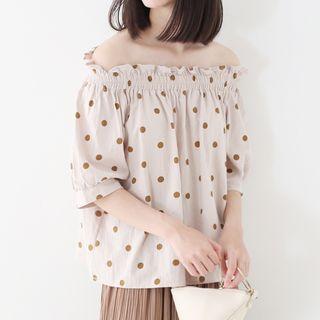 Polka Dot Off-shoulder Blouse