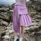 Accordion Pleat Asymmetrical Skirt